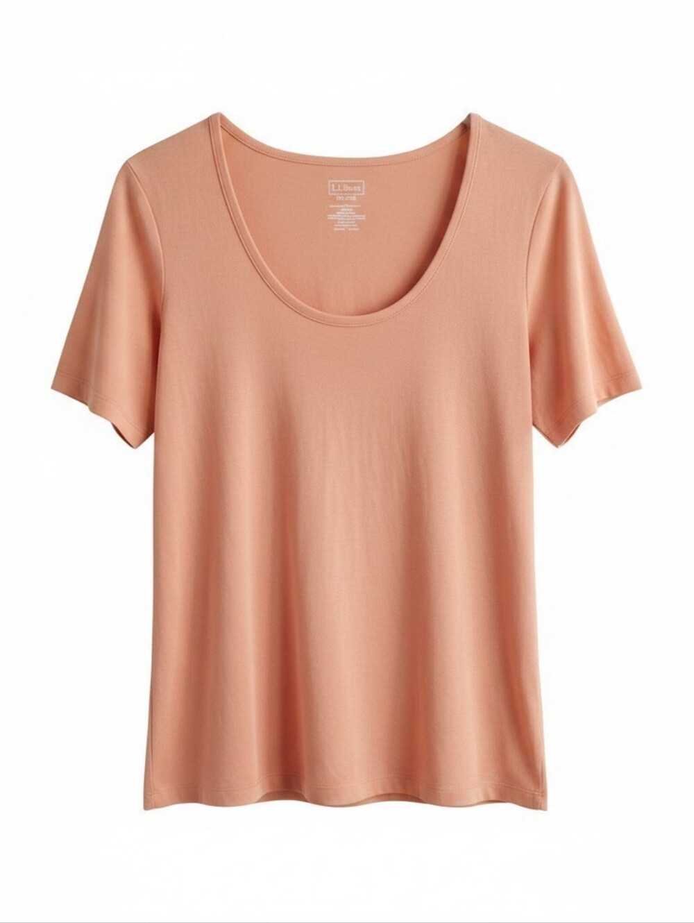 L.L. Bean Women's Scoop Neck Short Sleeve Tee - Peach